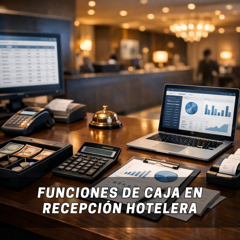 Funciones de caja en recepción hotelera