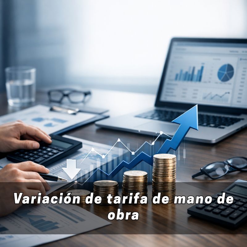 Variación de tarifa de mano de obra