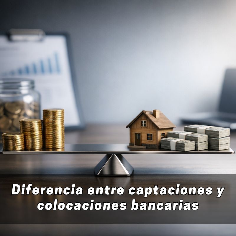Diferencia entre captaciones y colocaciones bancarias