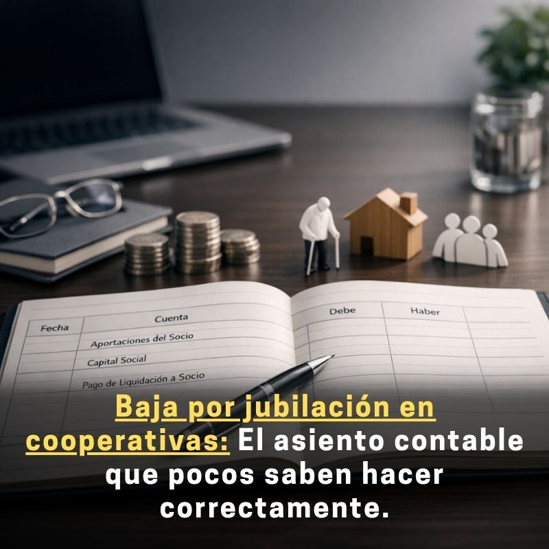 asiento contable de baja de un socio por jubilación