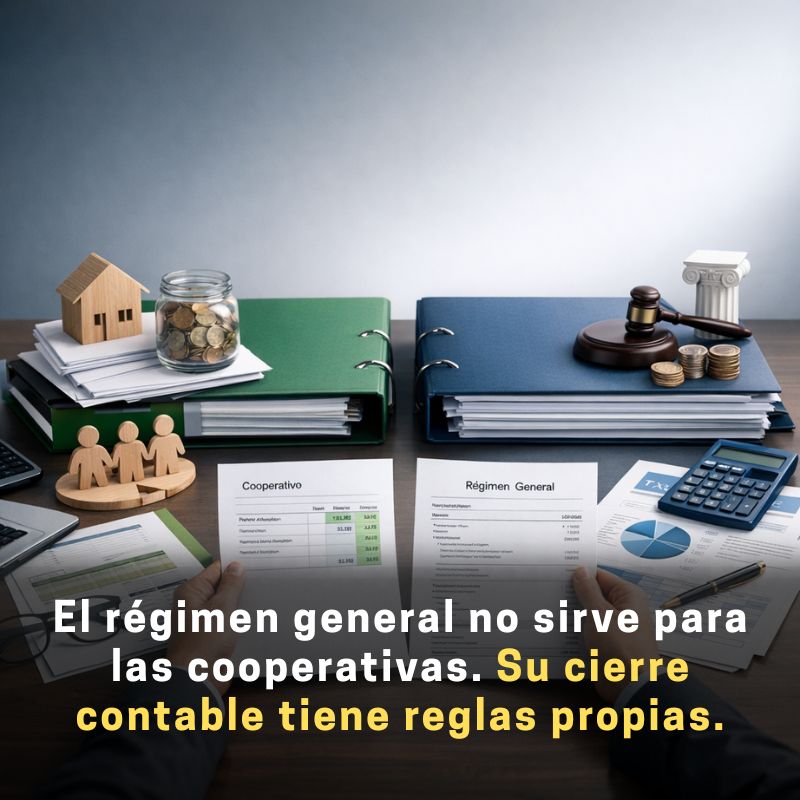 Diferencias del cierre contable cooperativo con el régimen general