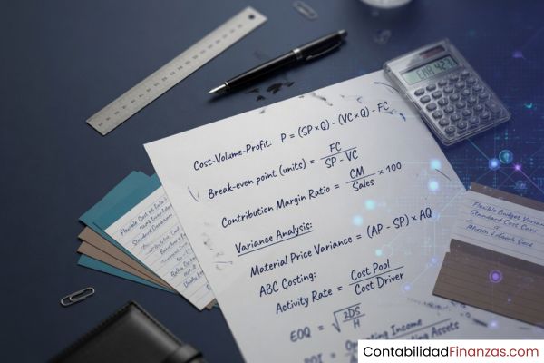 fórmulas de contabilidad administrativa