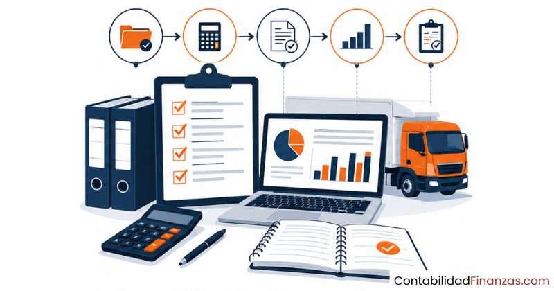 cierre contable de una empresa de transporte