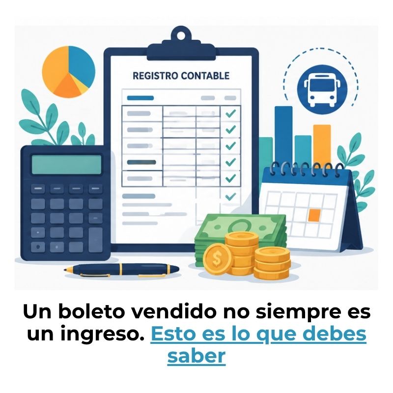 cómo se contabiliza la venta de boletos de transporte
