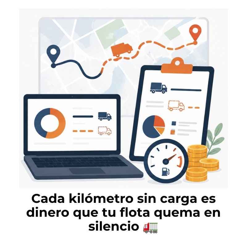 porcentaje de kilómetros vacíos en una flota
