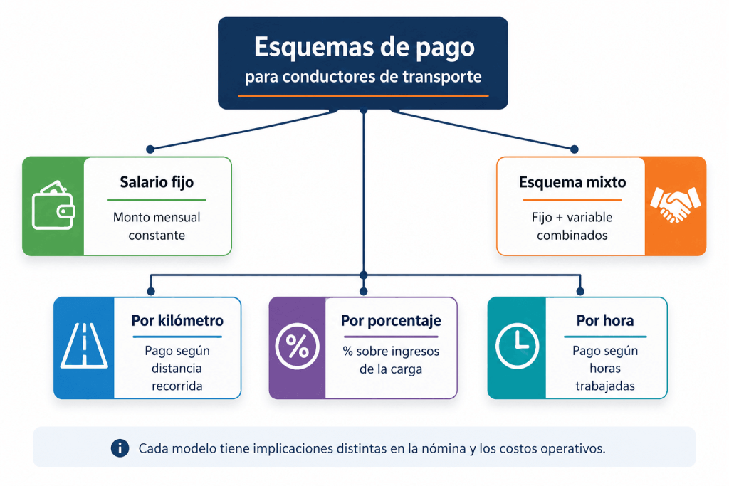esquemas de pago para conductores de transporte