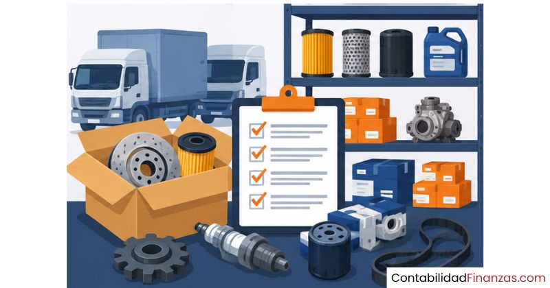 inventario de repuestos para una flota de transporte