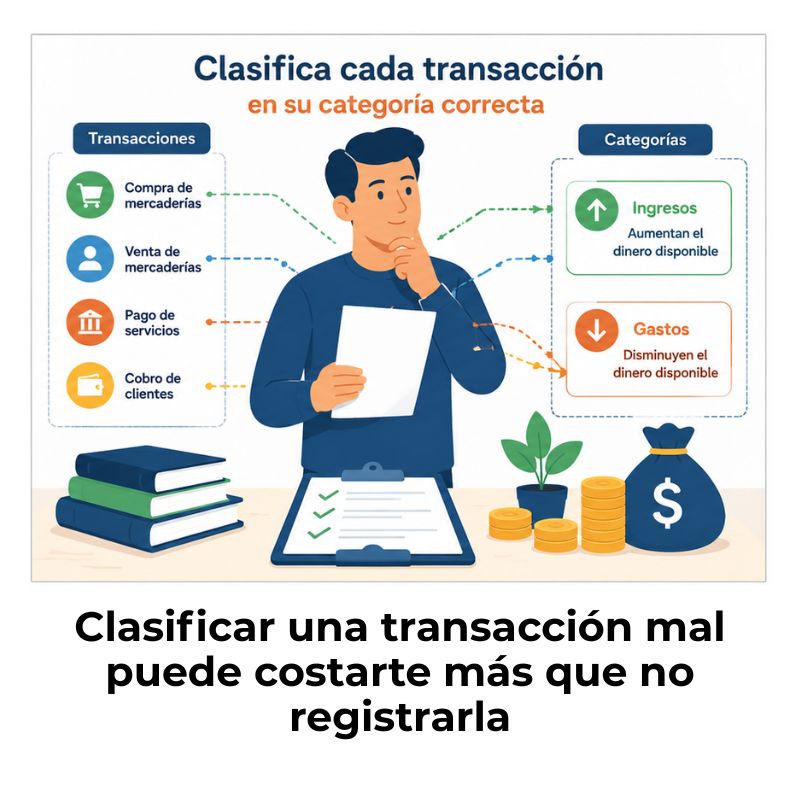 clasificación de las transacciones en partida simple