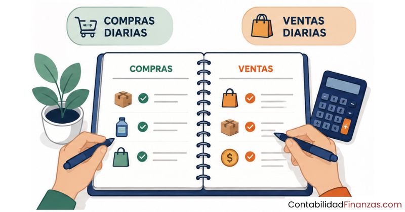 cómo anotar las ventas y compras diarias
