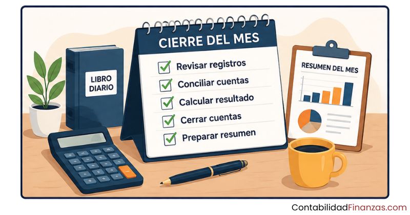 cómo cerrar el mes en partida simple