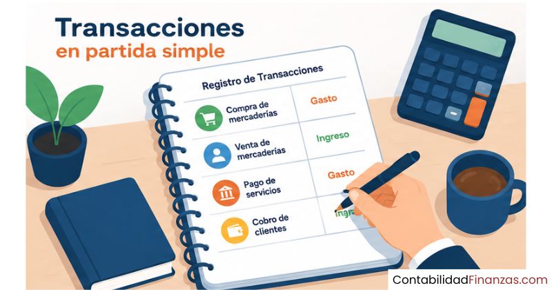 clasificación de las transacciones en partida simple