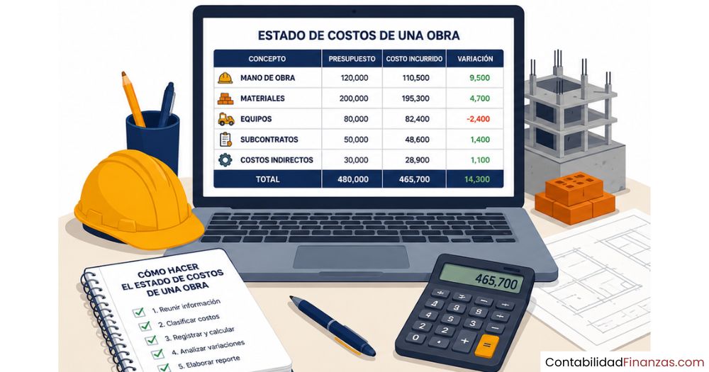 cómo hacer el estado de costos de una obra