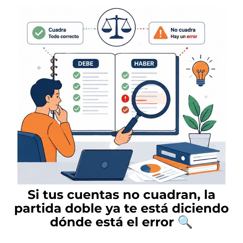 cómo la partida doble ayuda a detectar errores