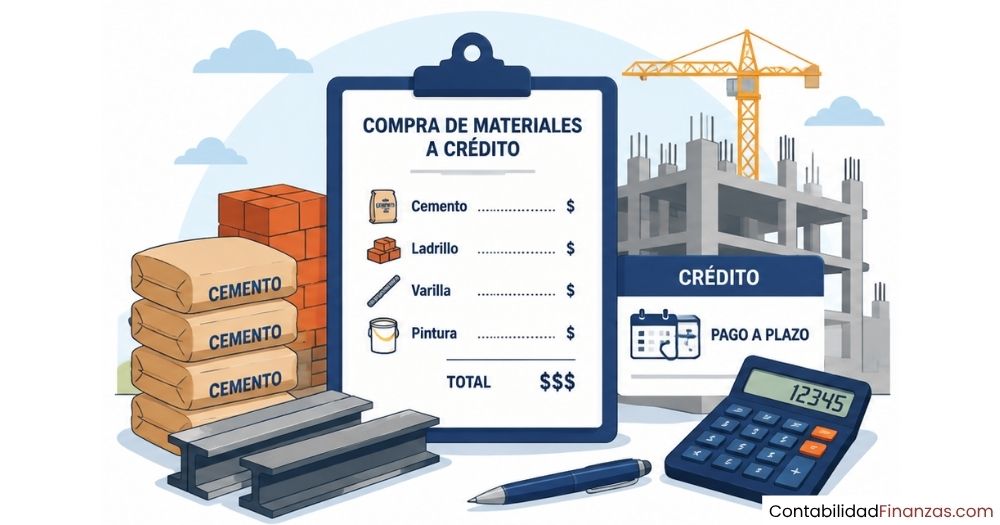 cómo registrar la compra de materiales a crédito