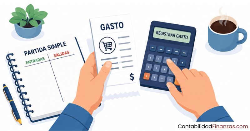 cómo registrar un gasto en partida simple