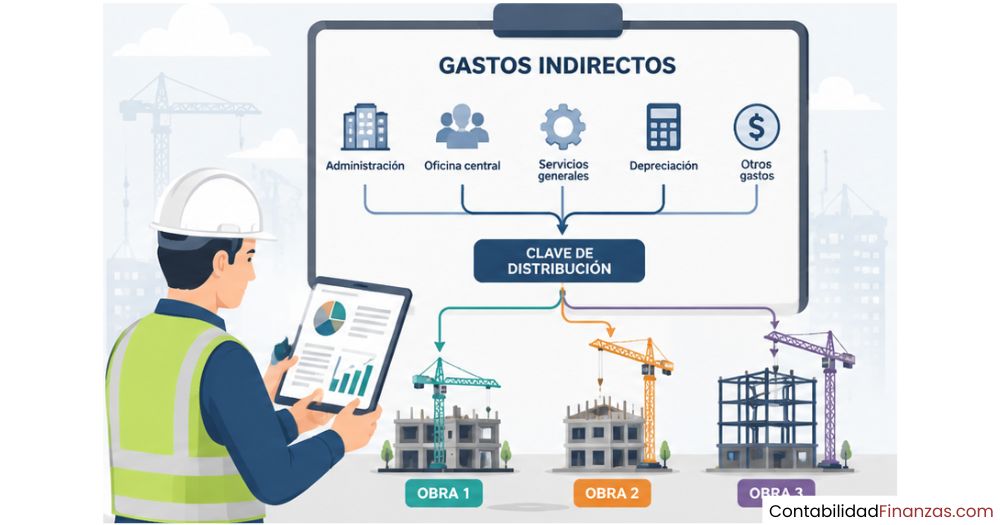 distribución de los gastos indirectos entre obras