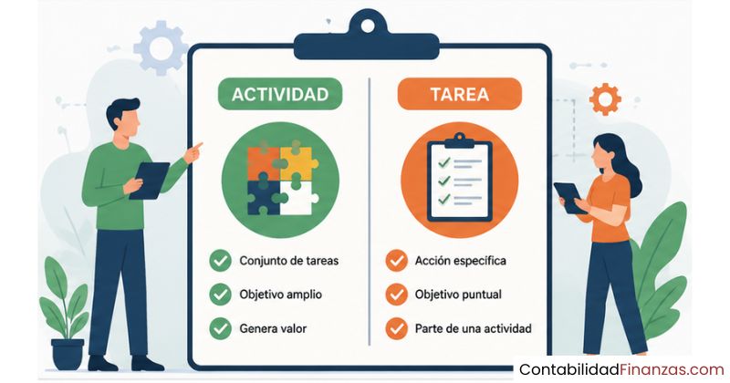 diferencia entre actividad y tarea