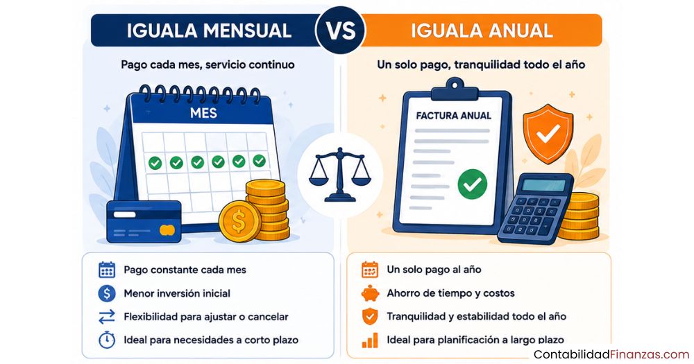 diferencia entre iguala mensual y anual