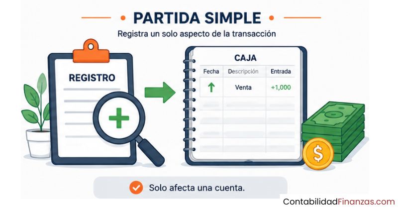 diferencia entre partida simple y partida doble