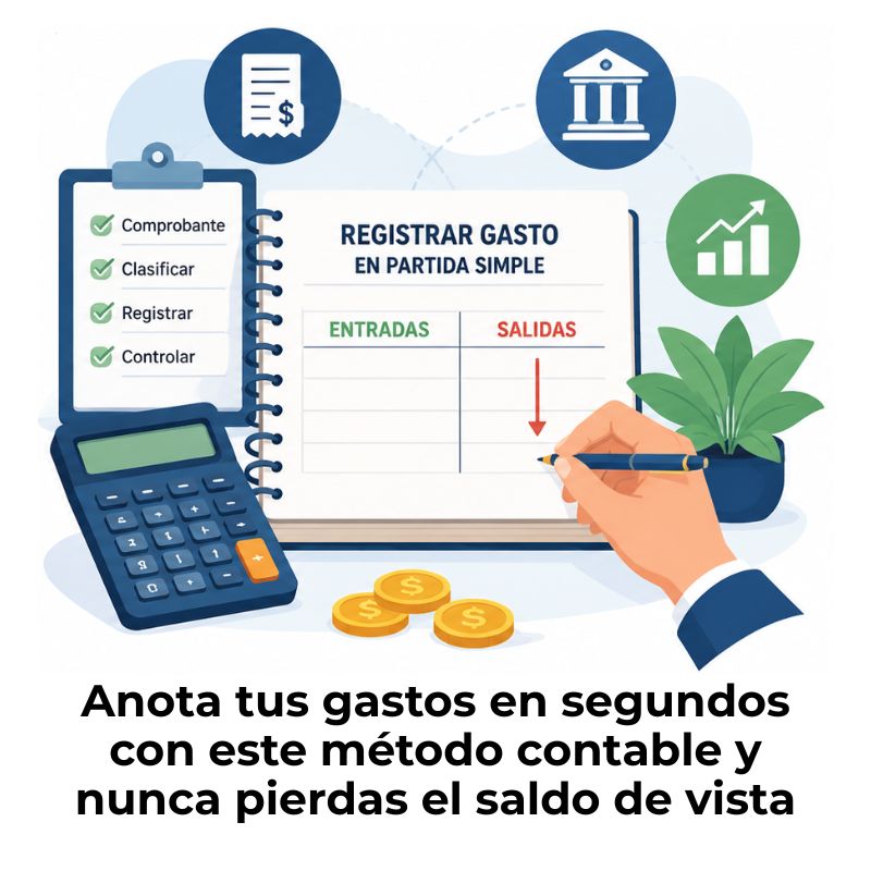 cómo registrar un gasto en partida simple