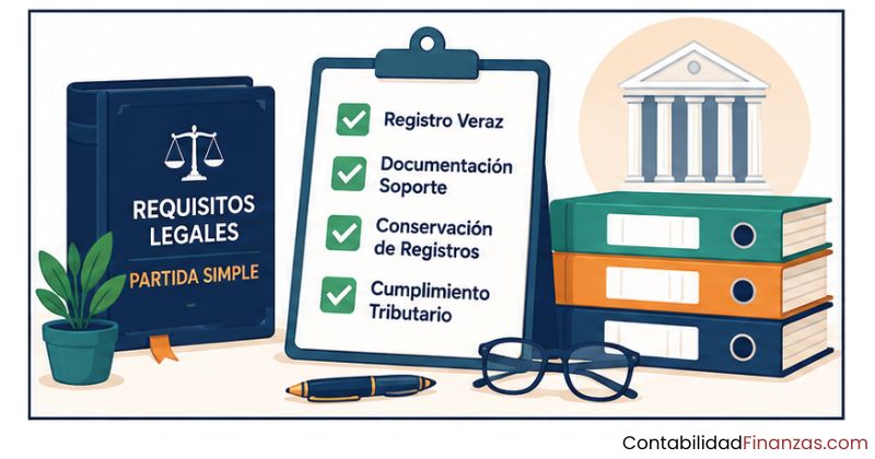 requisitos legales para llevar partida simple