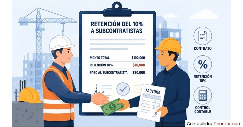 retención del 10% a subcontratistas en construcción