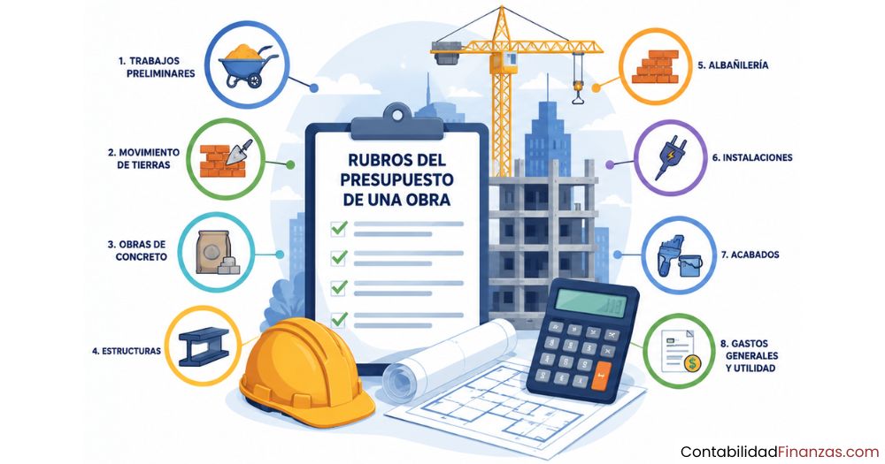 rubros que componen el presupuesto de una obra