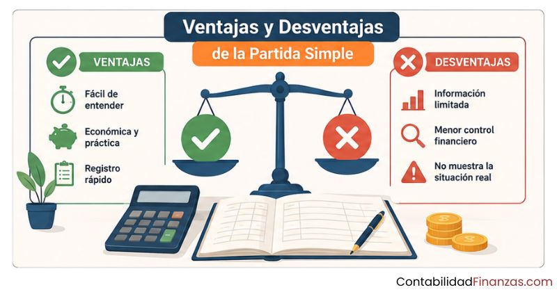 ventajas y desventajas de la partida simple