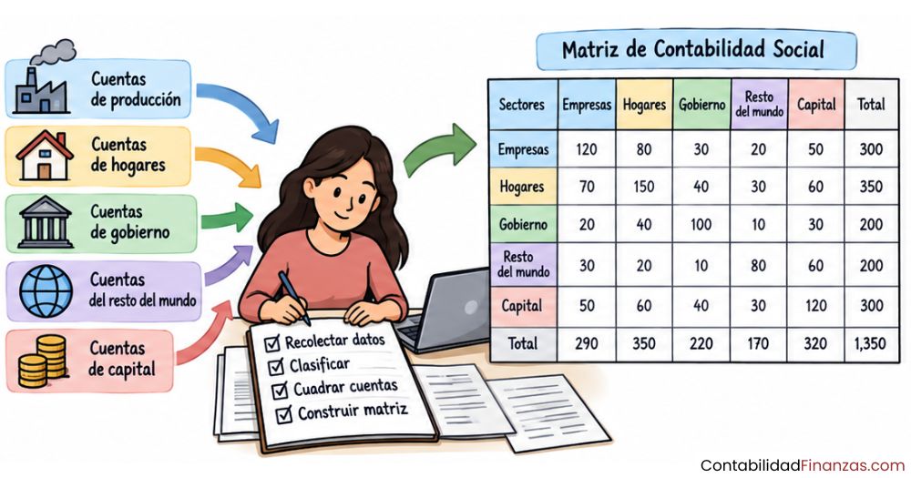 cómo se construye una matriz de contabilidad social