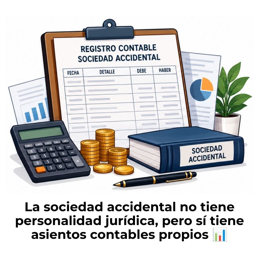cómo se registra contablemente una sociedad accidental