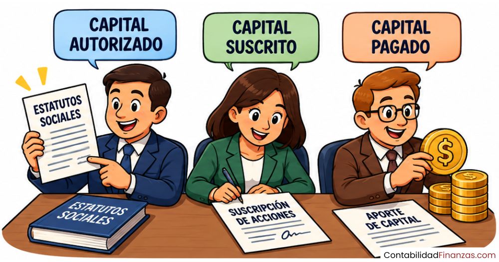 diferencia entre capital autorizado, suscrito y pagado