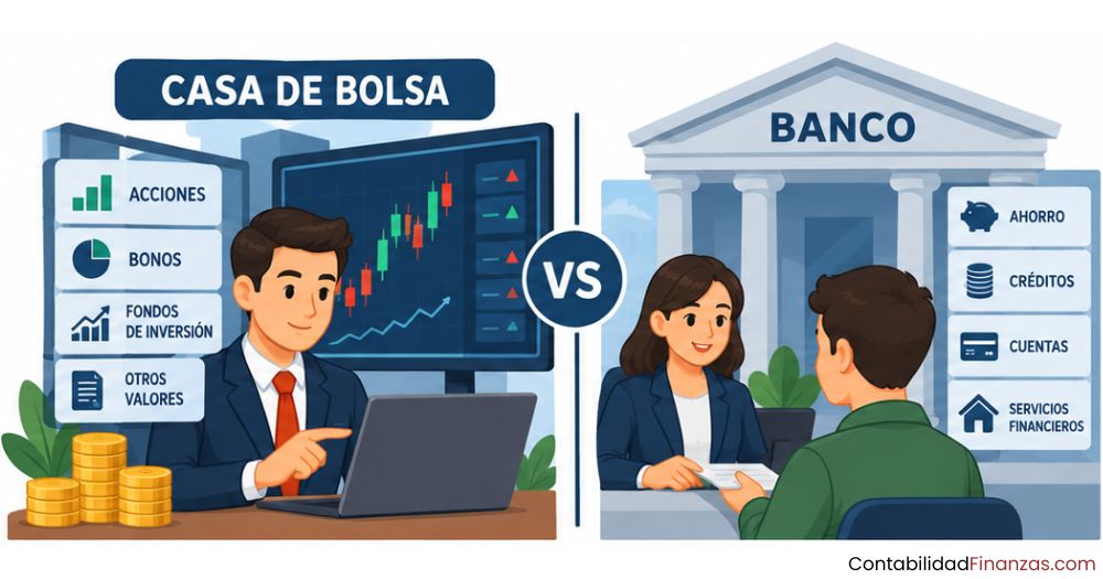 diferencia entre una casa de bolsa y un banco