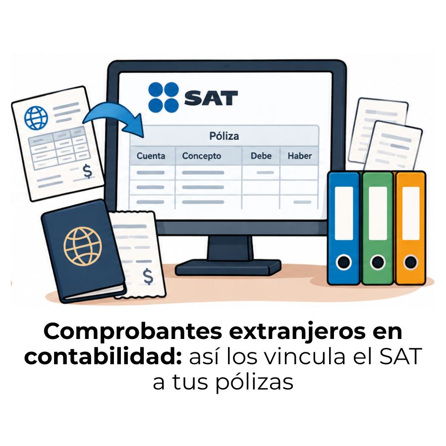 comprobantes extranjeros en pólizas del SAT