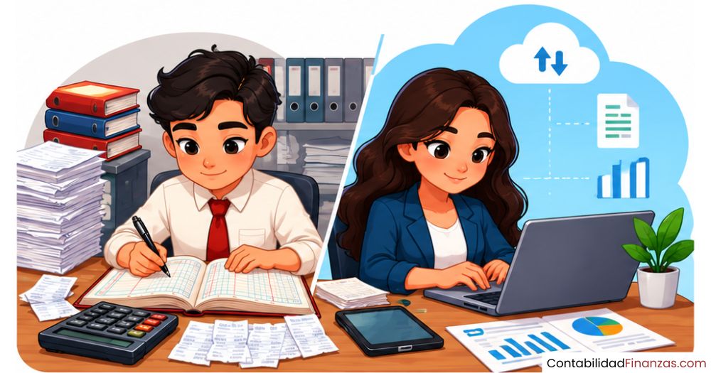 contabilidad electrónica y la contabilidad manual