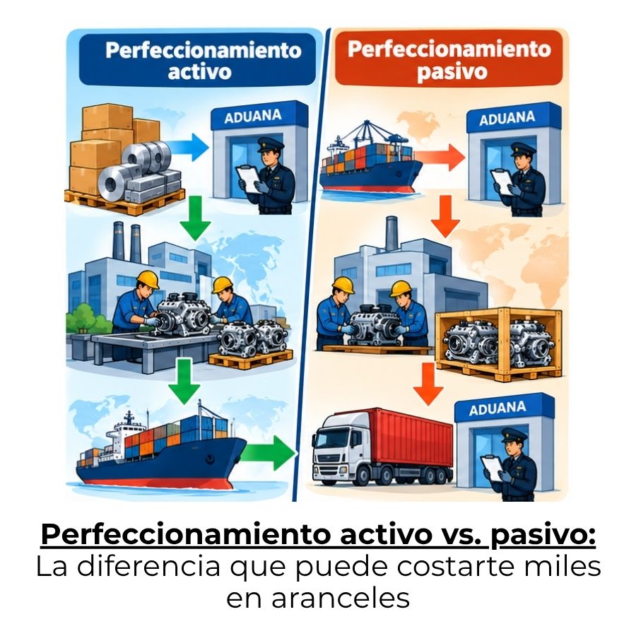 diferencia entre el régimen de perfeccionamiento activo y el perfeccionamiento pasivo