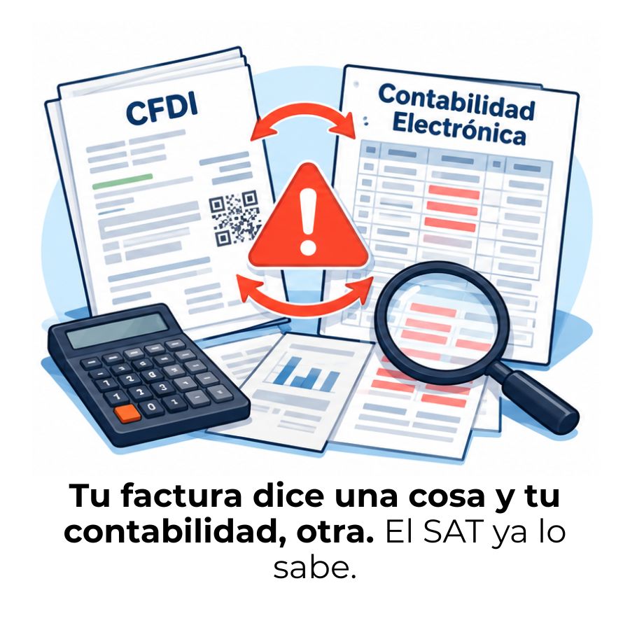 inconsistencias entre CFDI y contabilidad electrónica