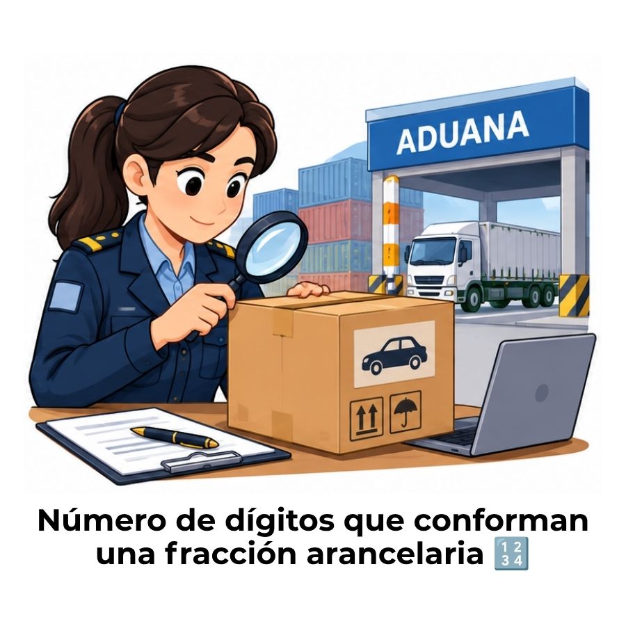 número de dígitos que conforman una fracción arancelaria